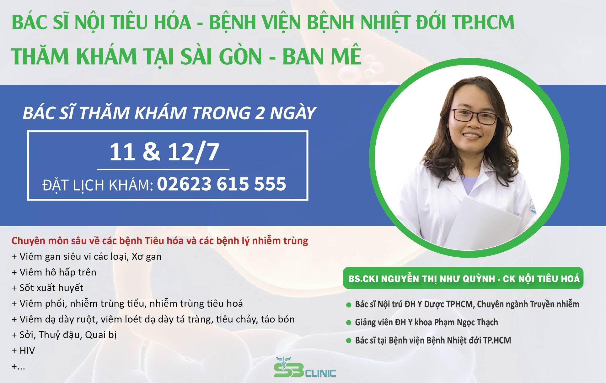 Bác sĩ Nội tiêu hóa - Bệnh viện Bệnh Nhiệt đới TP.HCM thăm khám tại Sài Gòn - Ban Mê